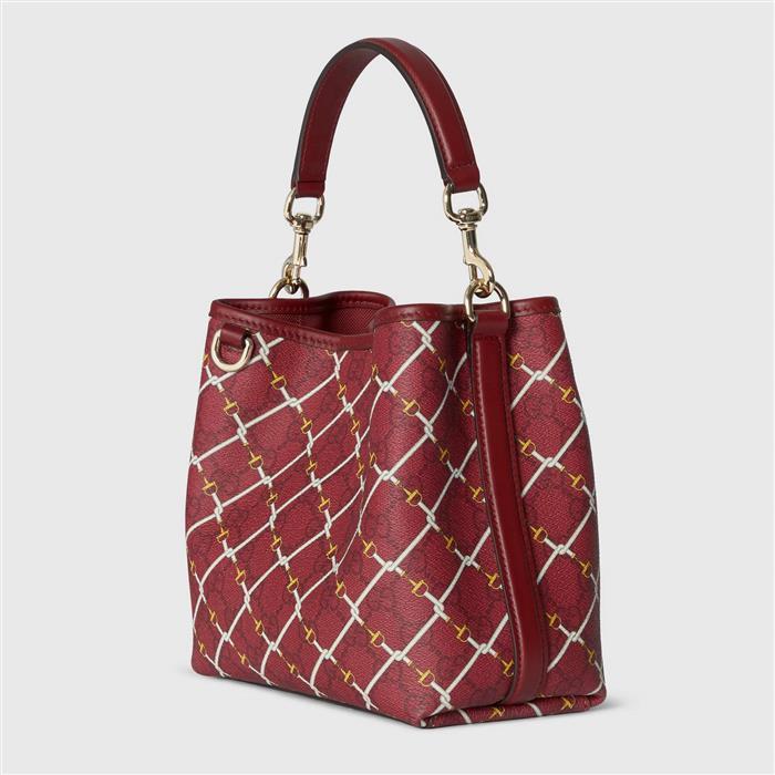 GUCCI GG Emblem Small Bucket Bag Shoulder Bag Pink Leather