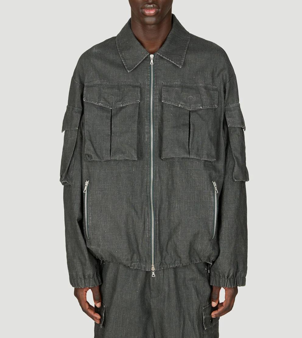 Dries Van Noten Men's Coated Linen Jacket 241 020509 8372 605