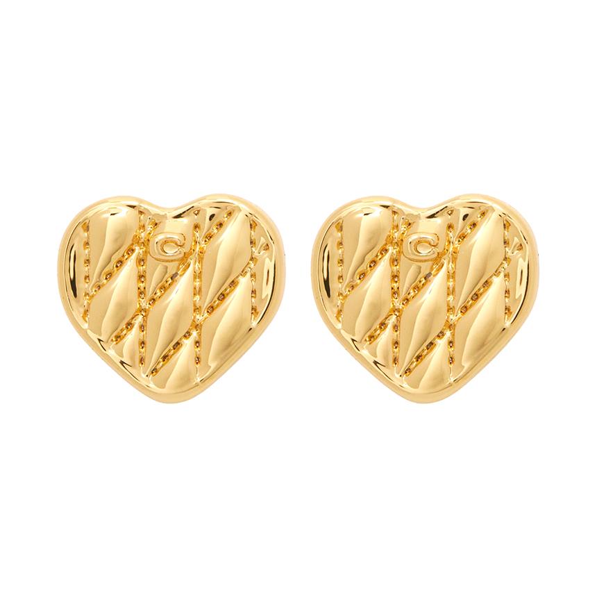 Coach Quilted Heart Earrings for Women 527586 GLD 710