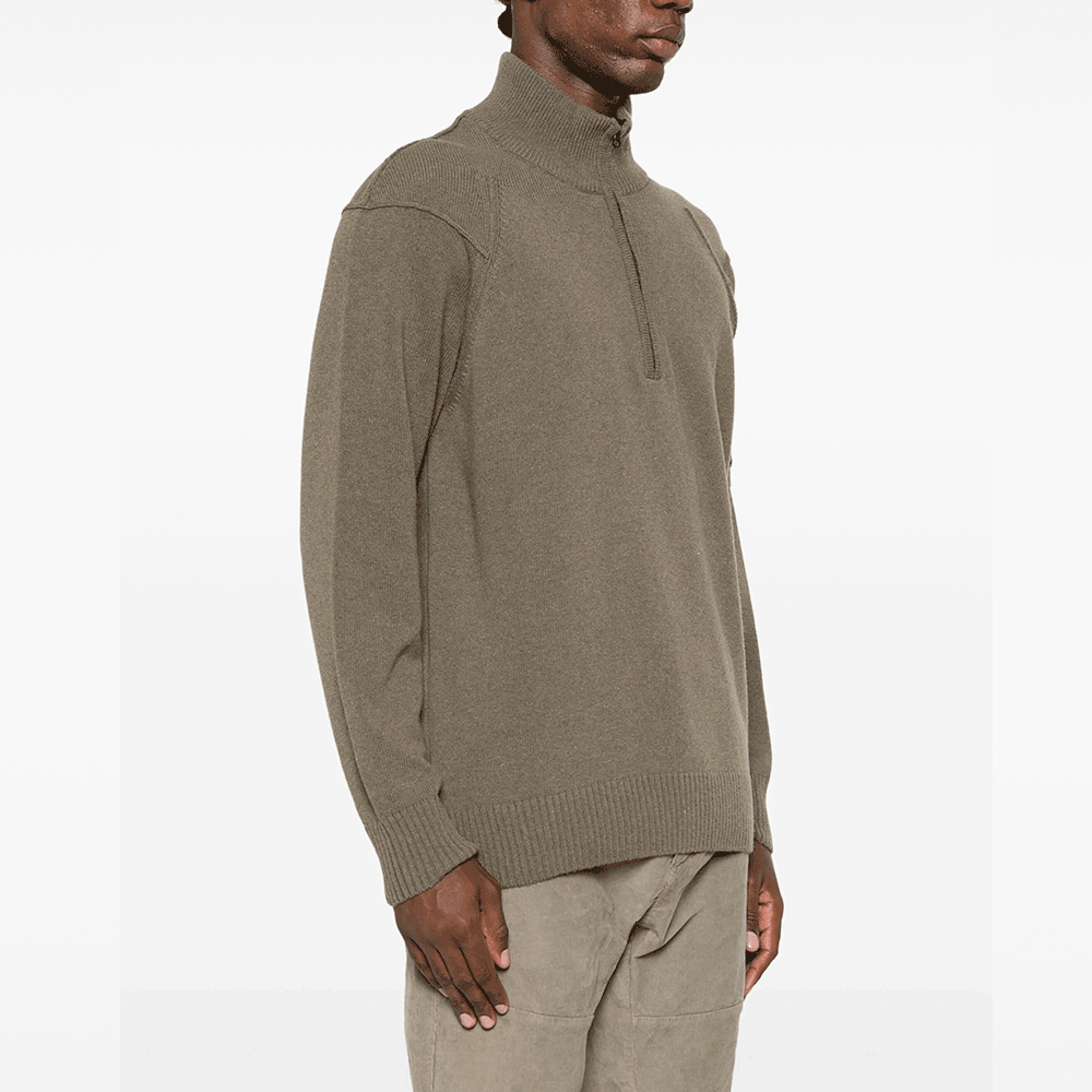 CP Company Lambswool GRS Polo Collar Zip Knit Sweater for Men