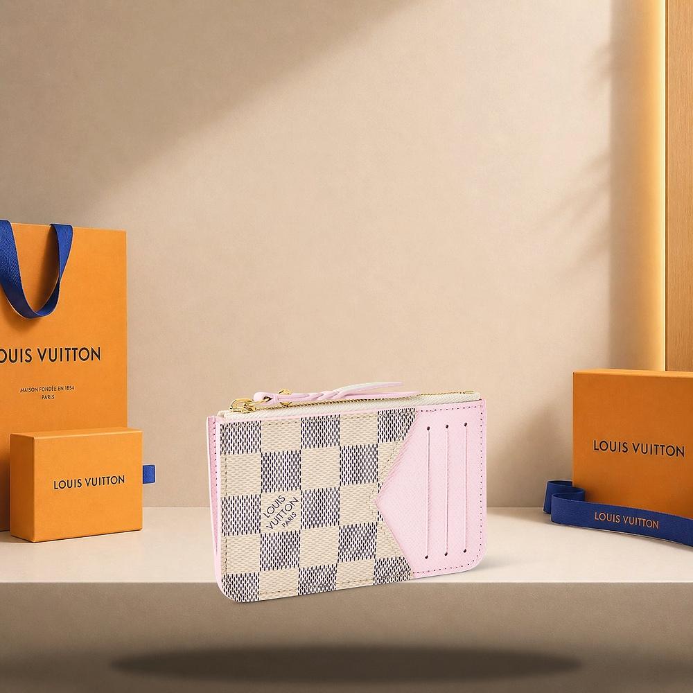 Louis Vuitton Damier Azur Light Blue Cream Romy Card Holder