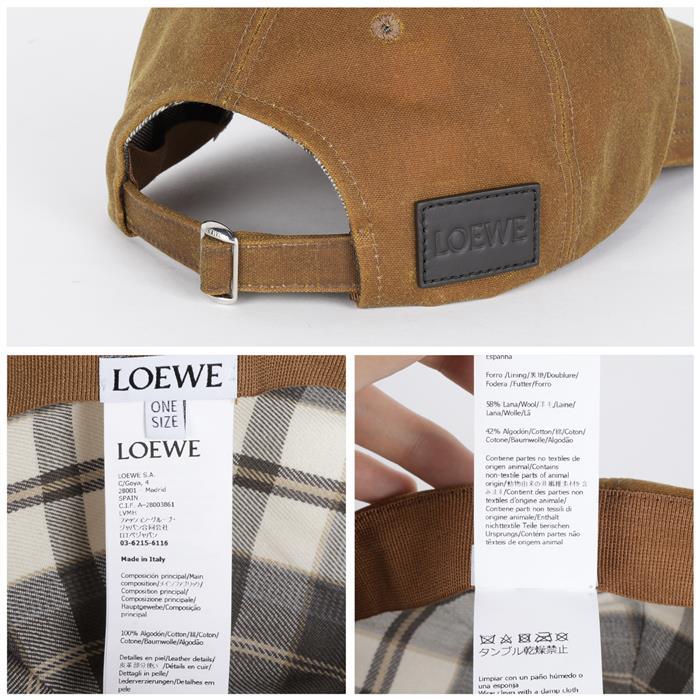 LOEWE Anagram Embroidered Logo Waxed Canvas Baseball Cap K820358X40 2140