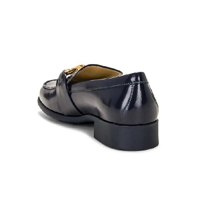 Bottega Veneta Leather Mousse Loafers Blue Sandals