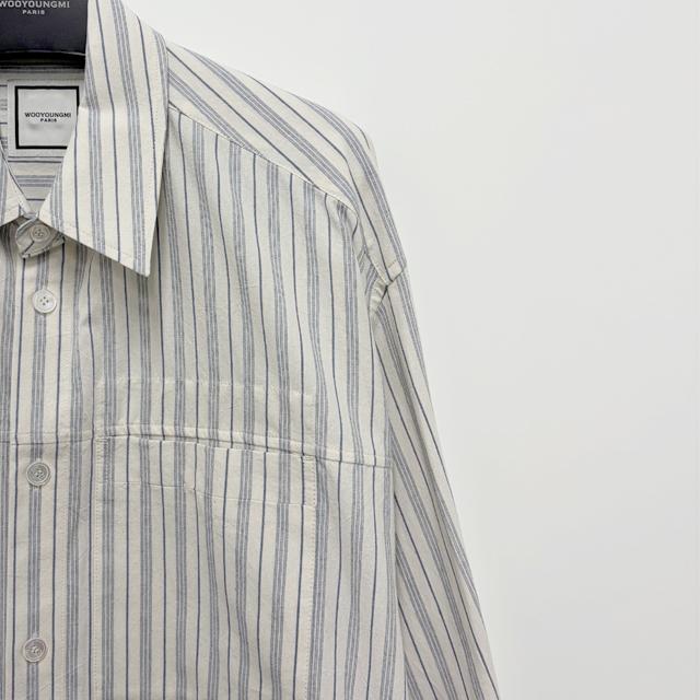 WOOYOUNGMI Logo Stripe Patch Long Sleeve Shirt W261SH10 834L
