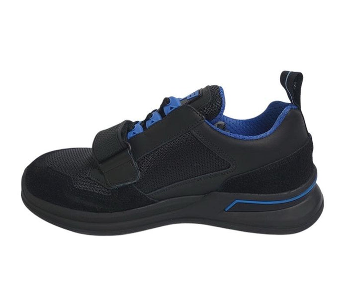 PRADA Men's Black Blue Velcro Low-Top Sneakers 2EG266