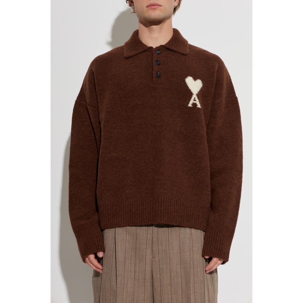 AMI Alpaca Wool Polo Sweater Unisex Crewneck