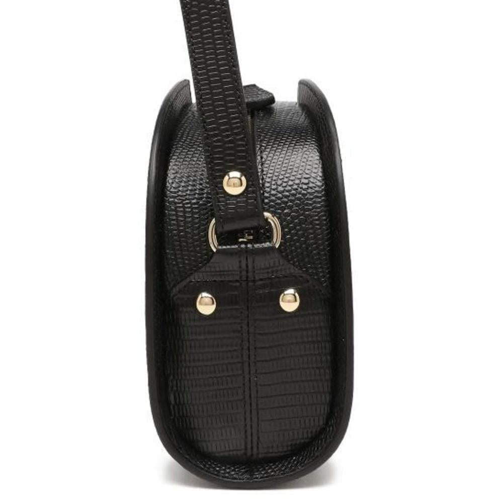 A.P.C. Demi-Lune Leather Crossbody Bag Black