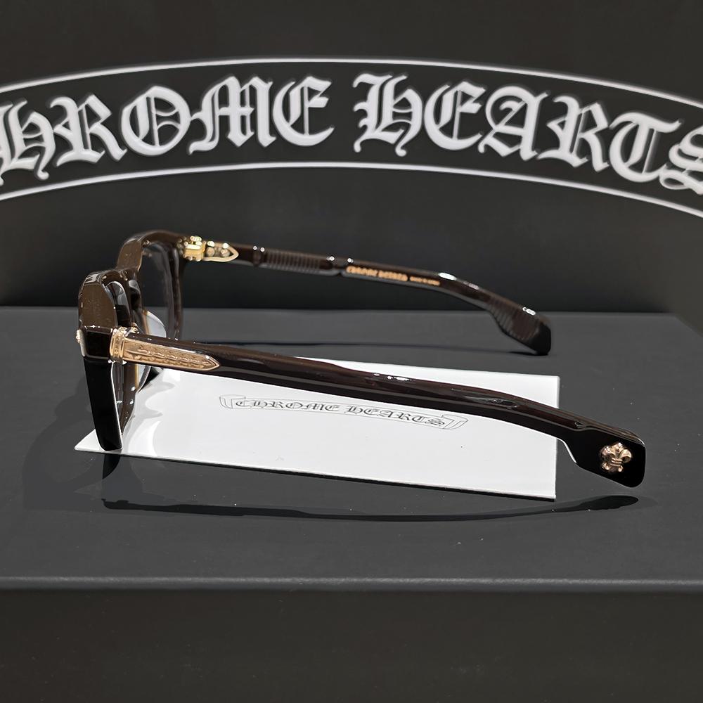 Chrome Hearts Cheopcheop Brown Gold-Rim Eyeglasses