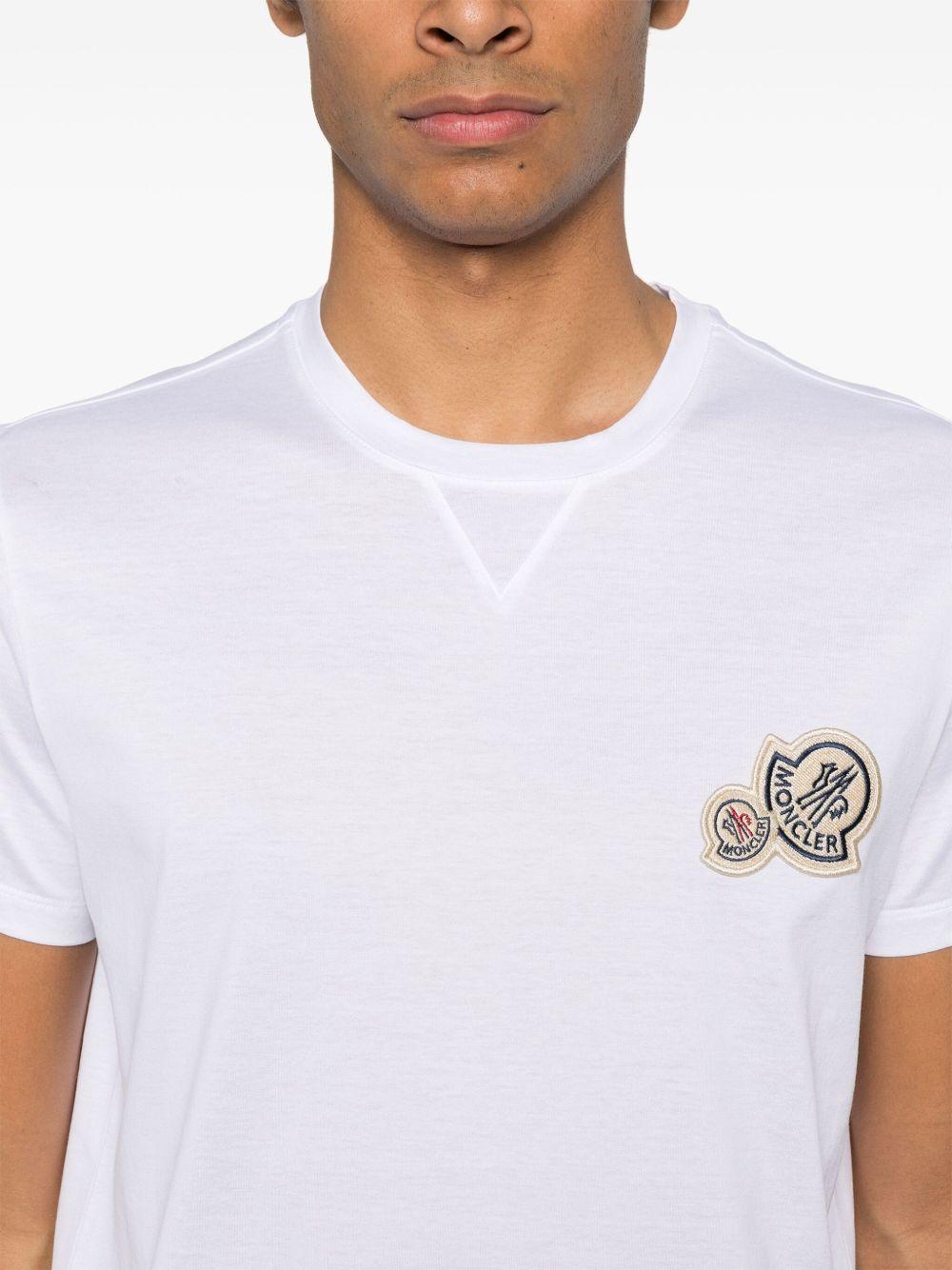 Moncler White Short Sleeve Cotton T-Shirt for Men