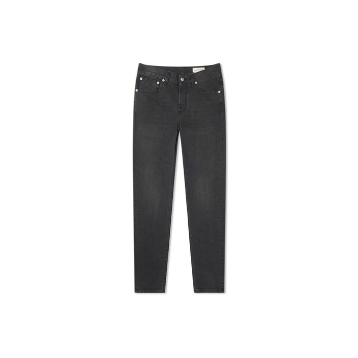 Alexander Mcqueen Grey Straight Leg Logo Embroidered Denim Jeans
