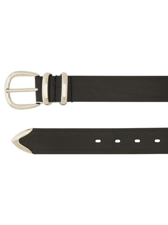 SUNFLOWER Black Leather Belt