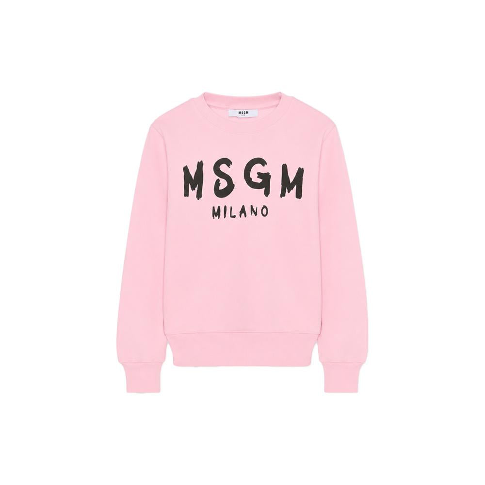 MSGM Kids Logo Print Fleece Sweatshirt Pink F6MSJUSW009 MS090