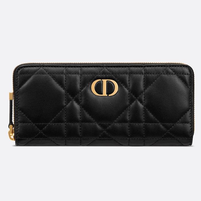 DIOR Miss Caro Voyageur Slim Long Wallet Black Leather S5208UHAG M900