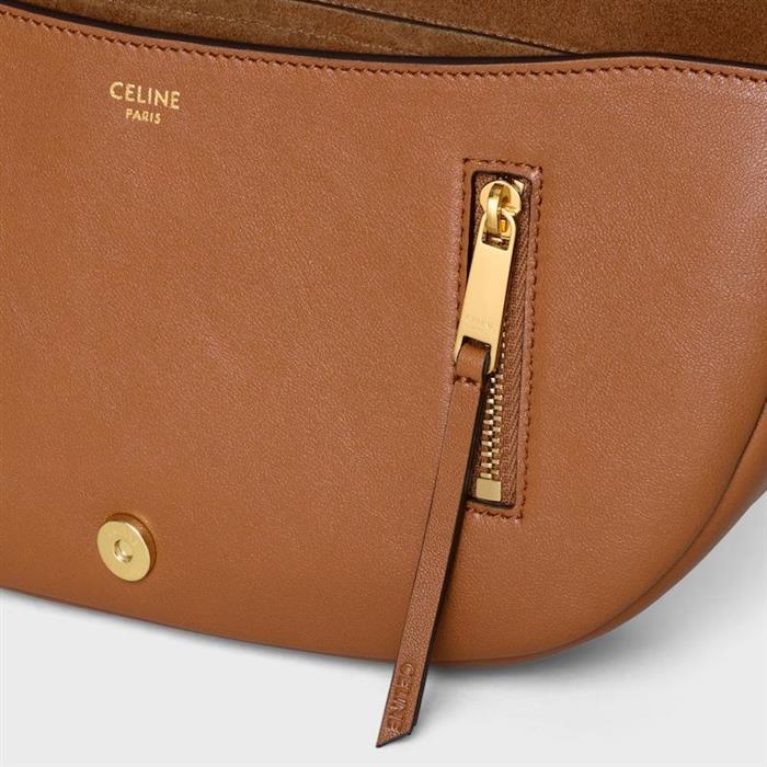 CELINE Little Half Moon Soft Triomphe Supple Shiny Lambskin Shoulder Bag