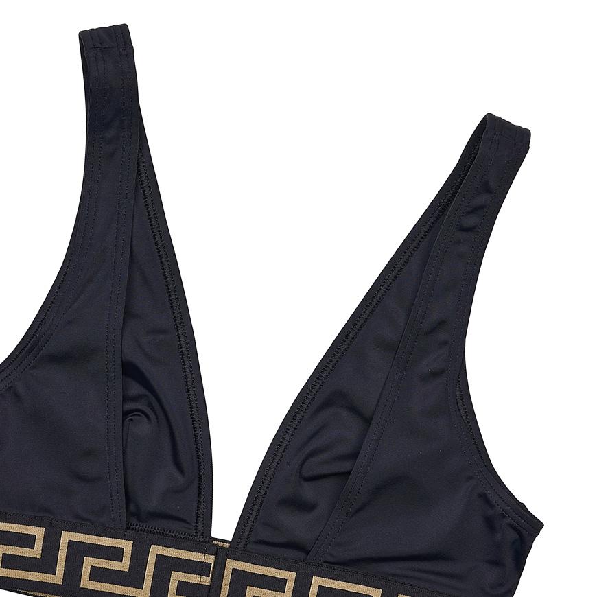 Versace Greca Border Top Swimsuit Black Women’s Swimwear