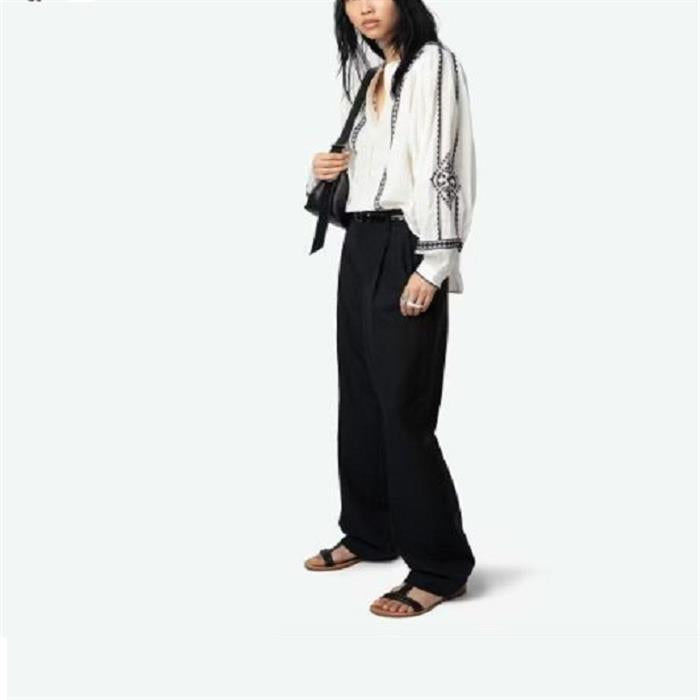 Zadig&Voltaire Oversized Cotton Shirt with KOZAK Embroidery White