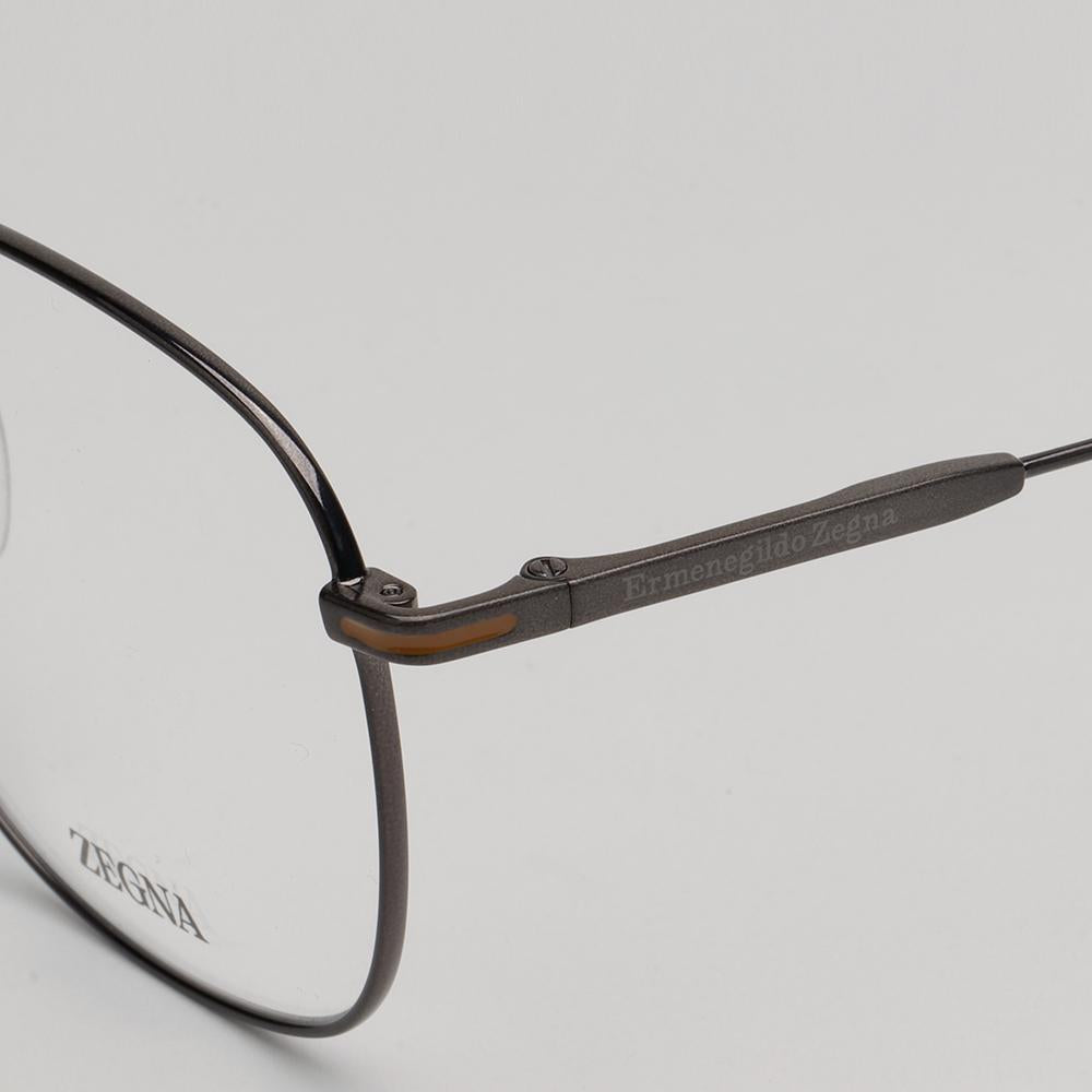 Zegna Titanium Lightweight Square Eyeglass Frames Asian Fit Unisex EZ5241F 009