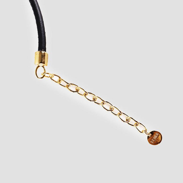 FENDI Forever FF Round Bracelet Black Gold Jewelry