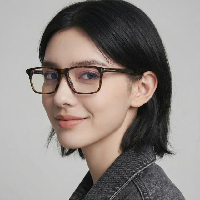 TOM FORD Blue Light Blocking Square Tortoise Acetate Eyeglasses TF5681 B 052
