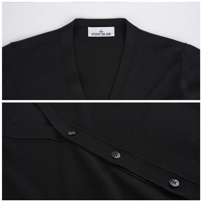STONE ISLAND Light Pure V-Neck Cardigan with Patch Logo 5100068 S00C4 V0029