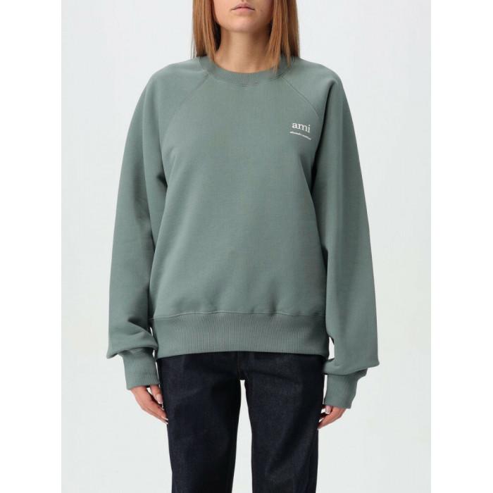 AMI Women's Logo Sweatshirt Cotton Navy
