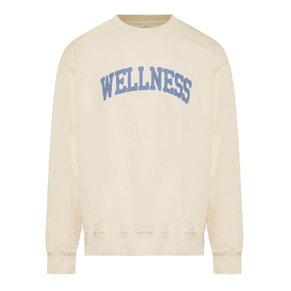 SPORTY&RICH Wellness Logo Fleece Sweatshirt Cream Men