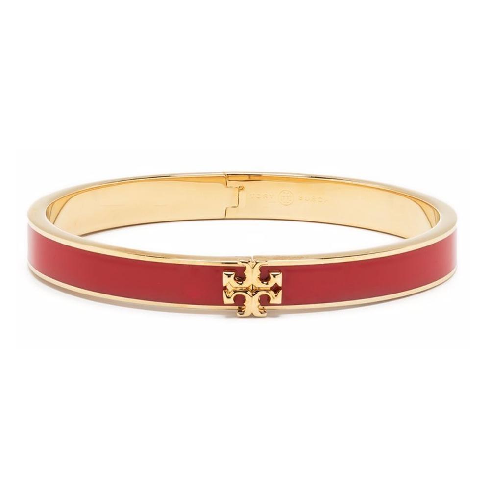 Tory Burch Kira Enamel Bangle Bracelet Red