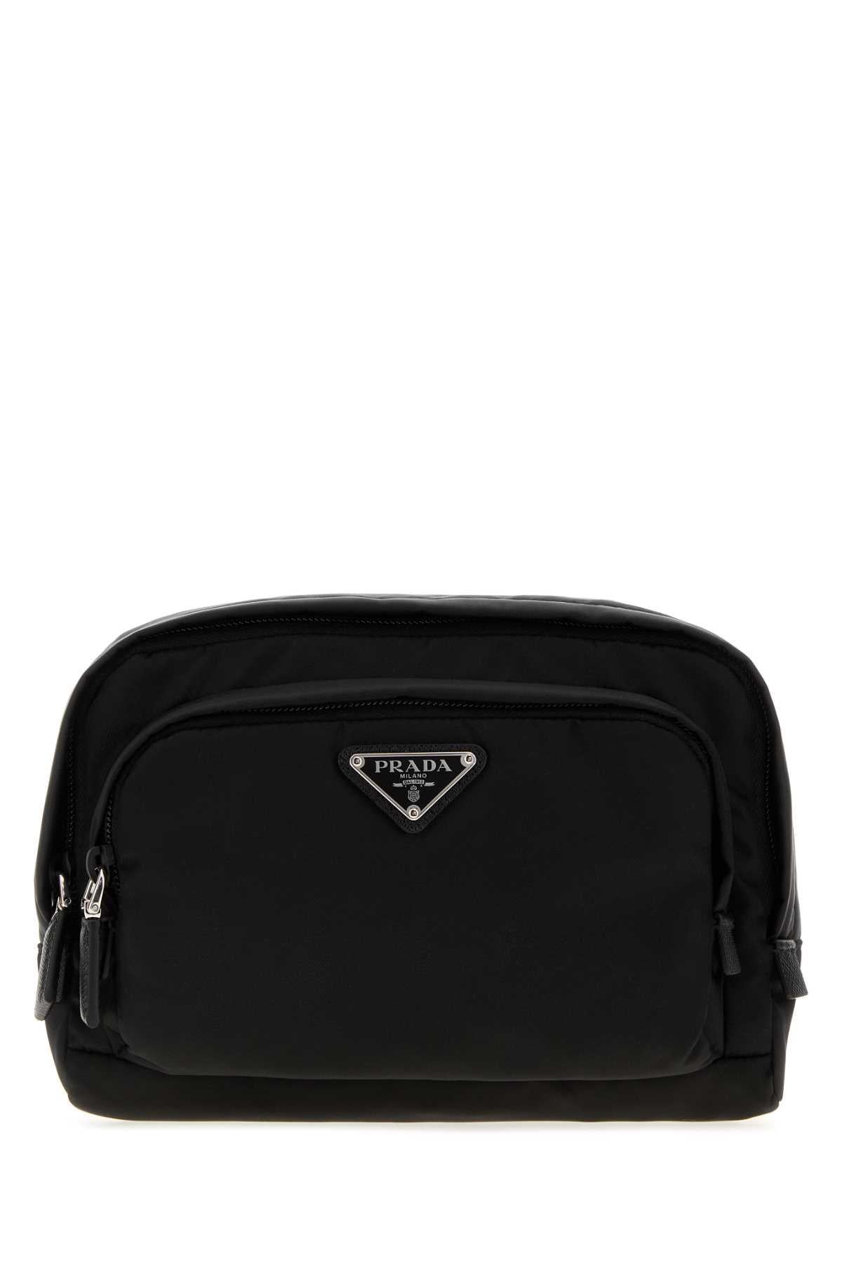 PRADA Black Nylon Zipper Pouch