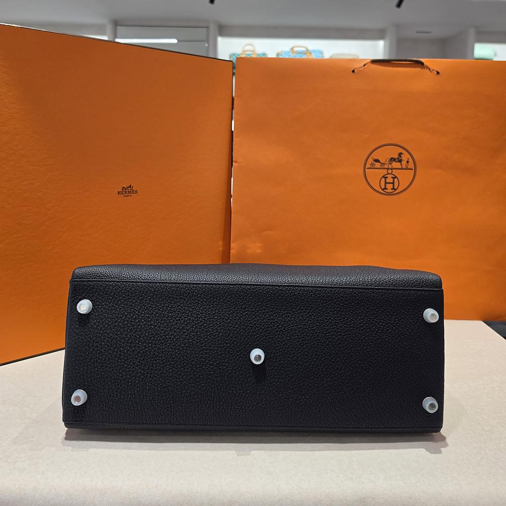 HERMES Kelly 42 Maxi Crossbody Shoulder Bag Black Palladium Hardware