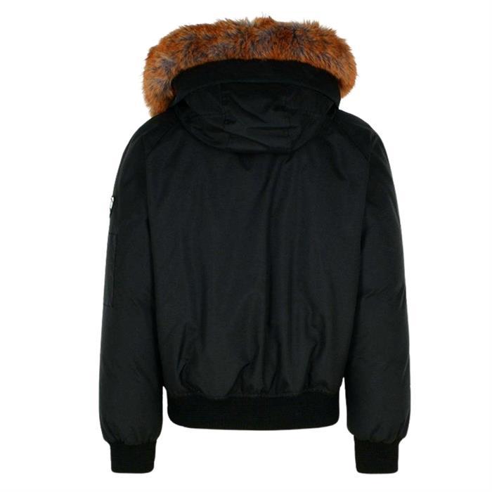 BURBERRY Fur Trim Nylon Bomber Jacket for Men