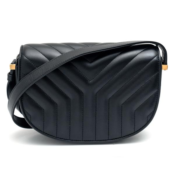 Saint Laurent Joan Y-Quilt Shoulder Bag Black Leather