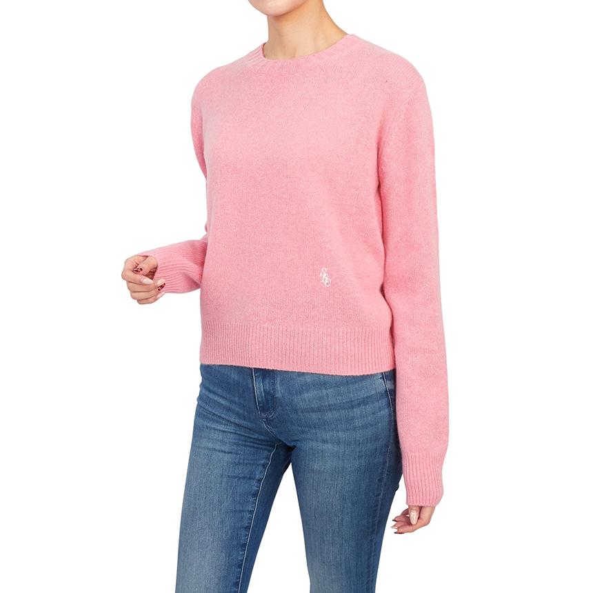 SPORTY&RICH Pink Crewneck Knit Sweater for Women