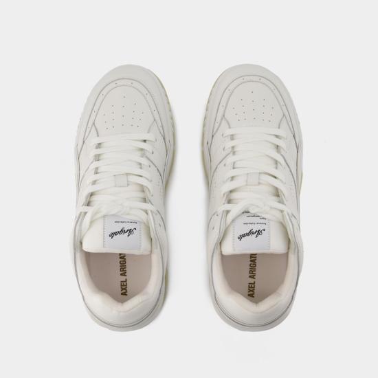 AXEL ARIGATO White Beige Leather Low-Top Sneakers for Men