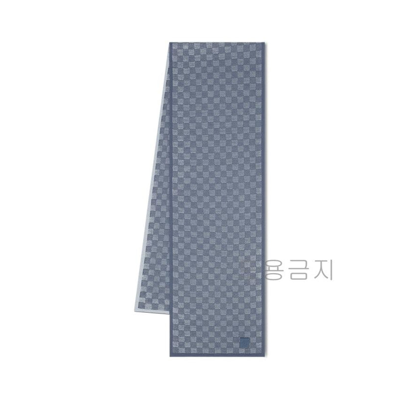 Louis Vuitton Blue Petit Damier Wool Scarf M79202