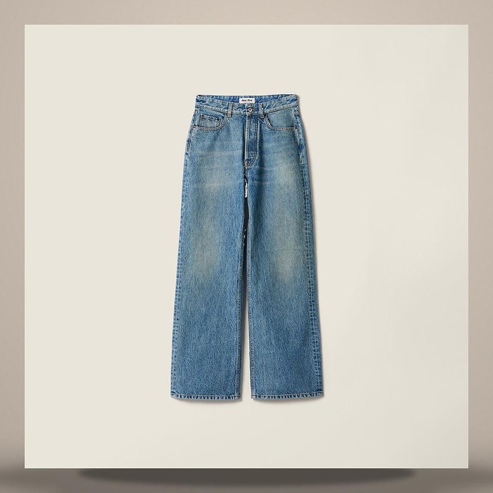 Miu Miu Washed Five-Pocket Denim Jeans GWP500 1NLC F0008