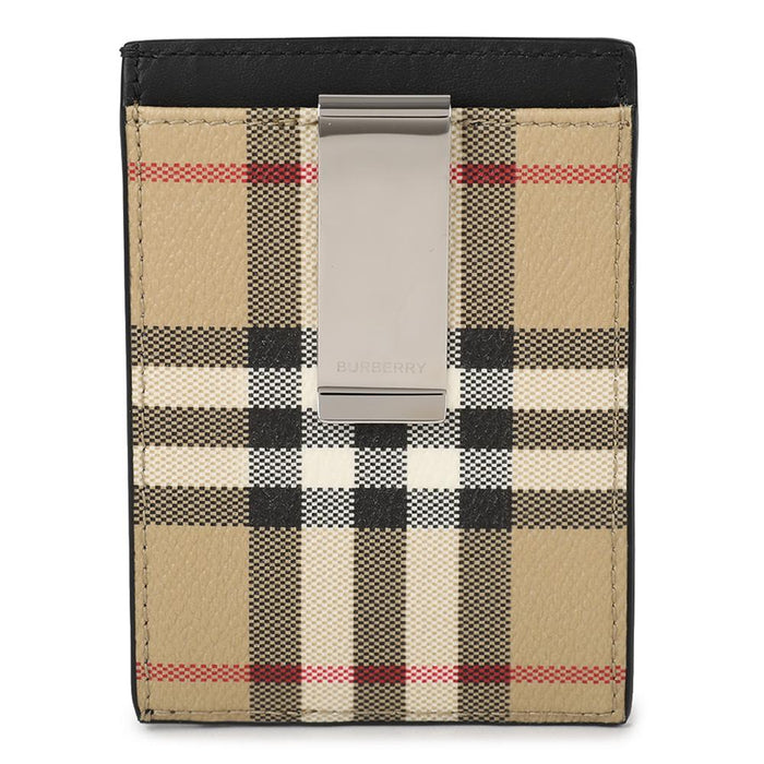BURBERRY Check Money Clip Card Case 8113169
