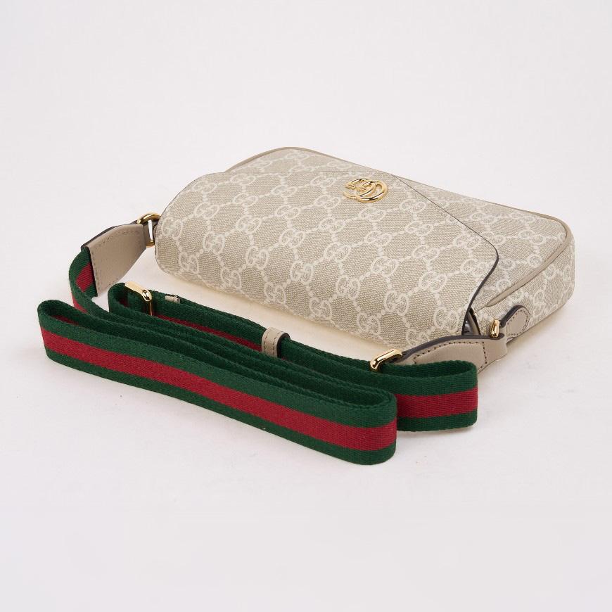 GUCCI Ophidia Pochette Shoulder Bag Beige/Brown Canvas Leather