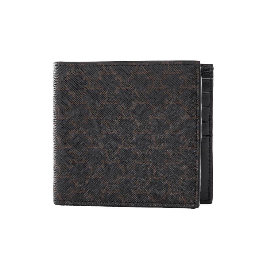 CELINE Triomphe Canvas Bifold Wallet for Men Black