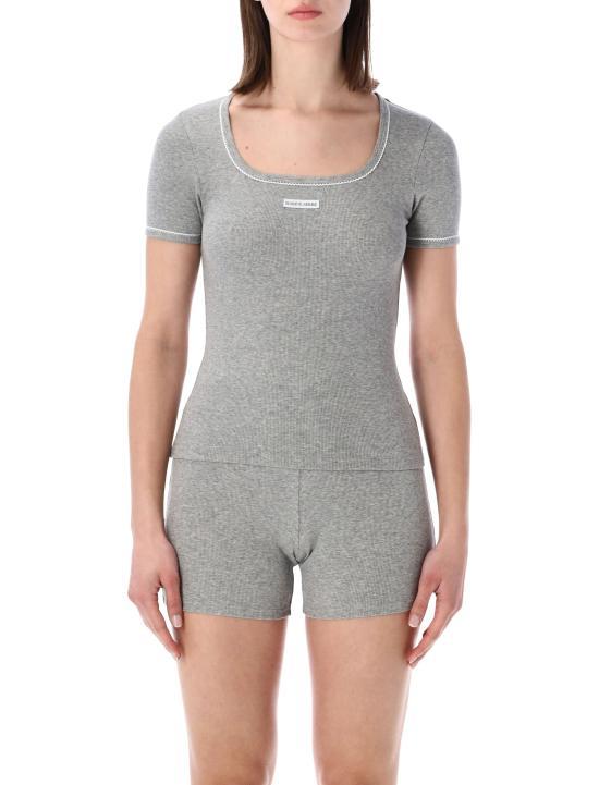 Marine Serre Gray Short-Sleeve T-Shirt