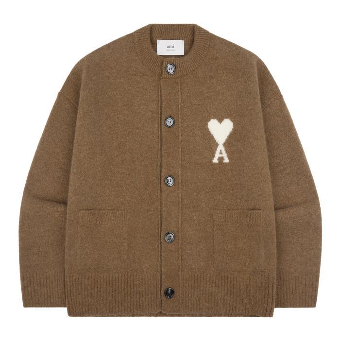 AMI Big Heart Alpaca Cardigan for Men