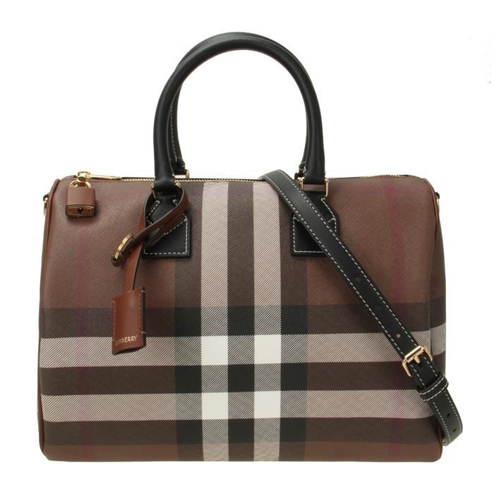 BURBERRY Medium Check Bowling Bag Tote
