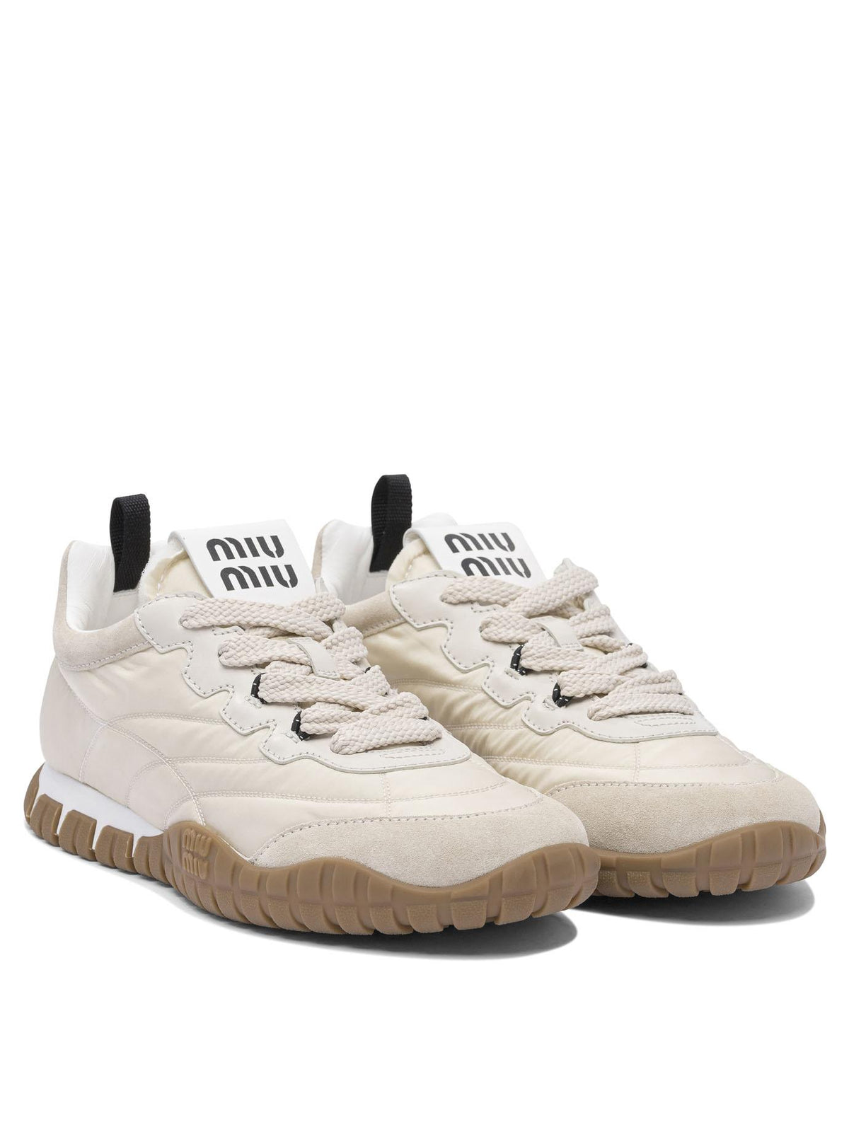 Miu Miu White Leather Low Top Sneakers