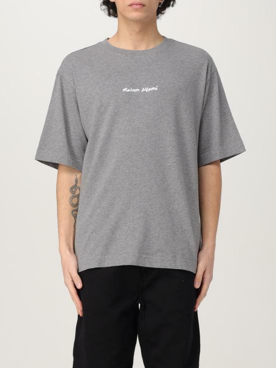 Maison Kitsune Logo Line Handwriting Oversized T-Shirt OM00122 KJ0119 H131