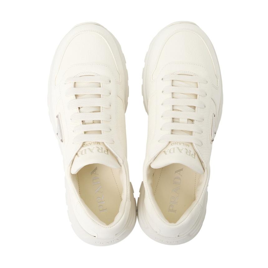 PRADA Men’s Low-Top Sneakers White Leather