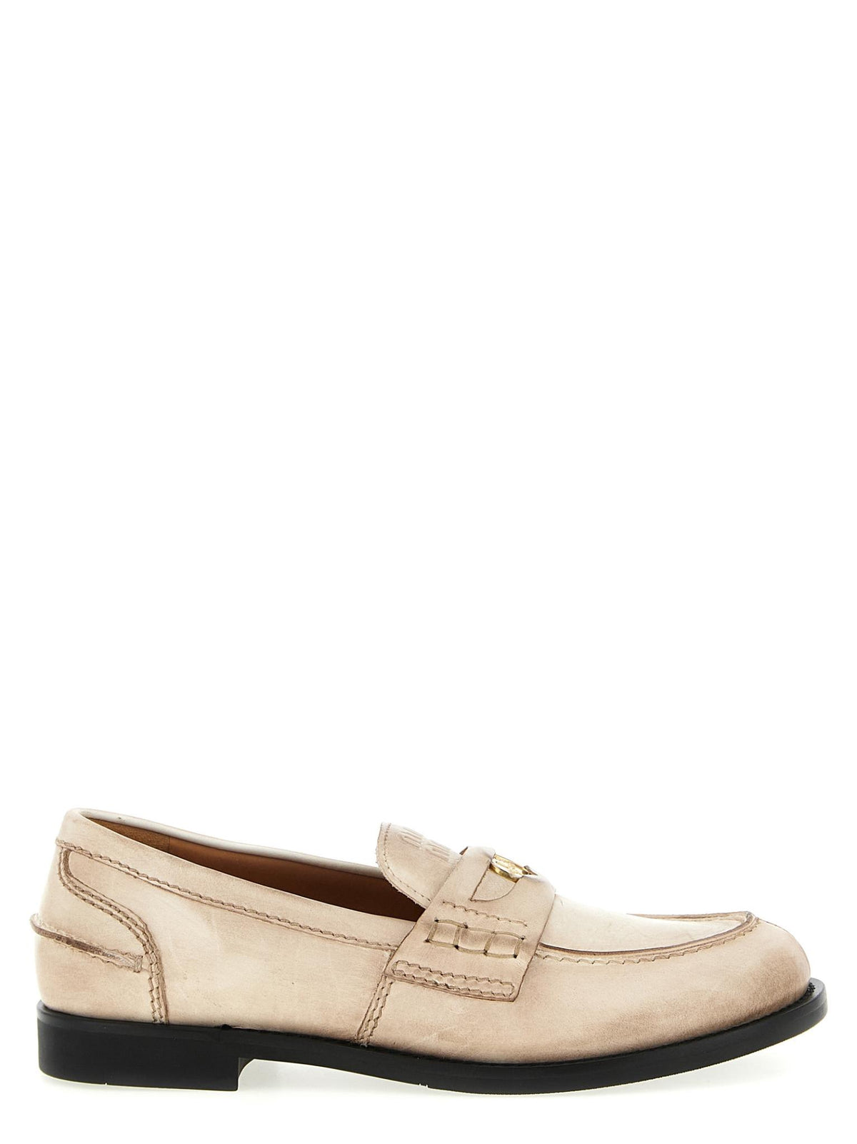 Miu Miu Leather Loafers Women’s Black Classic Slip-On Shoes