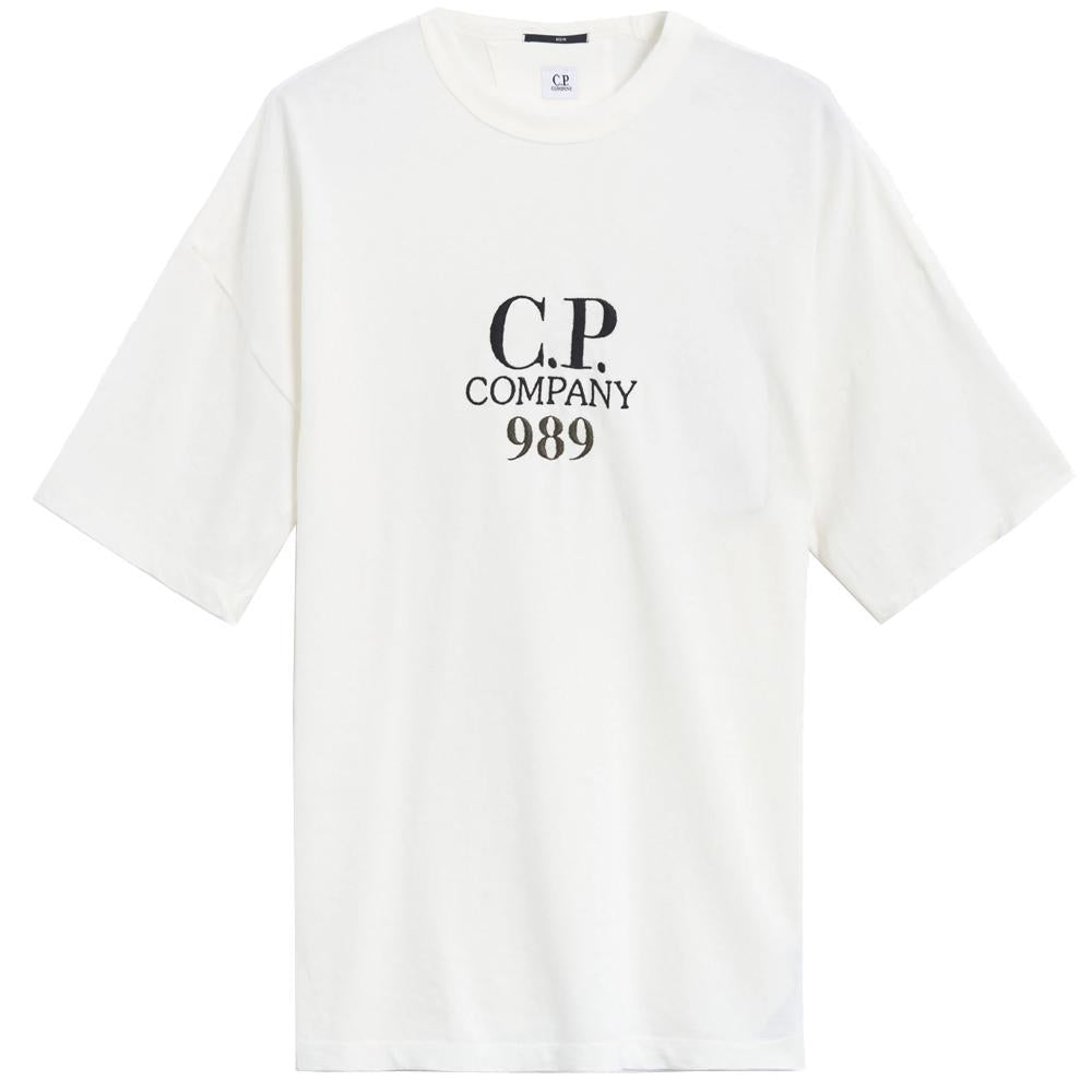 CP Company Logo Embroidered White T-Shirt