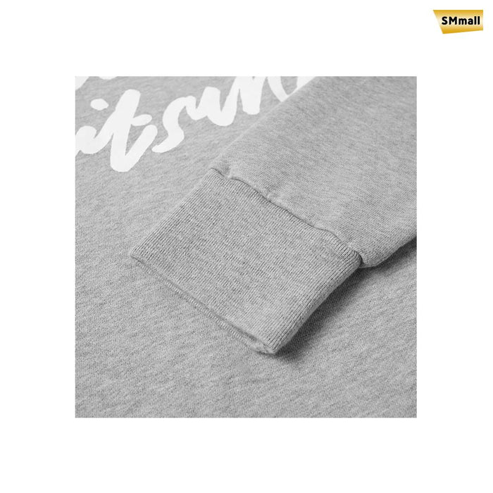 Maison Kitsune Men's Lettering Crewneck Sweatshirt FM00352KM0001 GRM