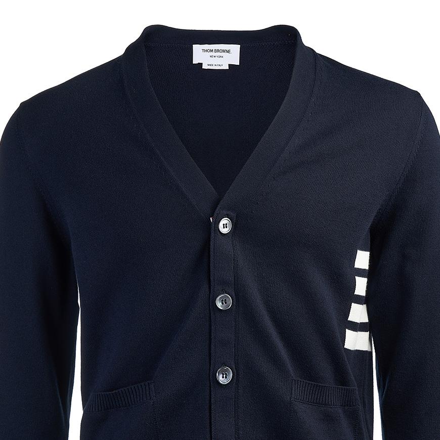 THOM BROWNE Men’s 4-Bar V-Neck Cardigan MKC581A Y3043 415