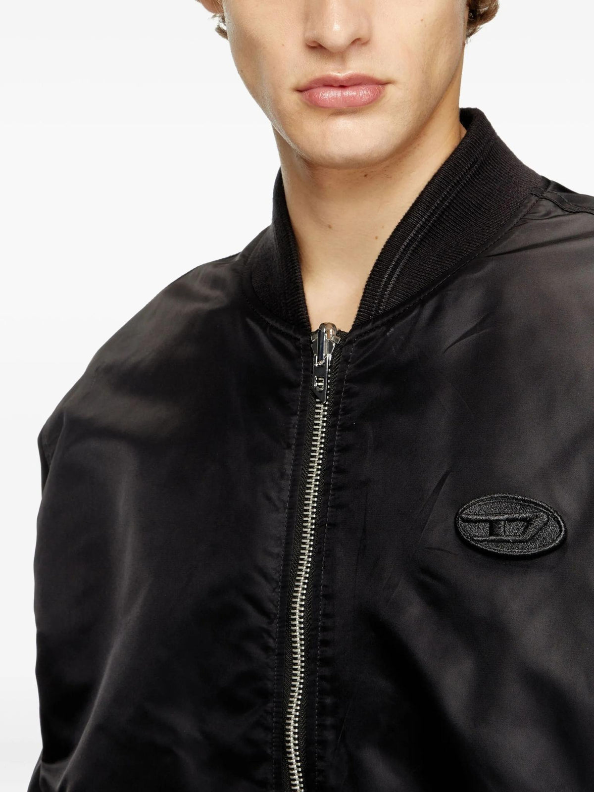 DIESEL Black Nylon Bomber Jacket for Men