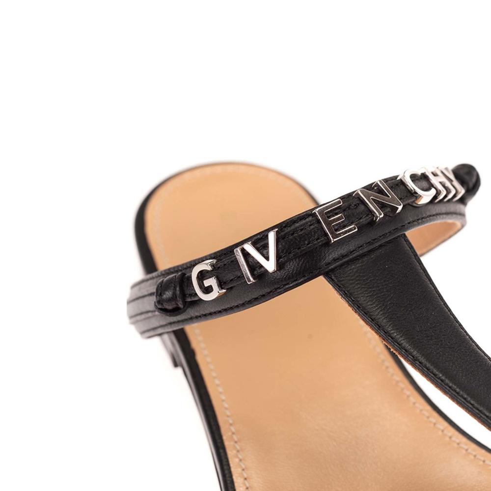 GIVENCHY Women’s Metal Logo Flat Sandals Black